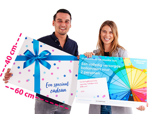 Extra grote cadeau kaart ballonvaart